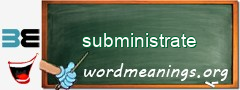 WordMeaning blackboard for subministrate